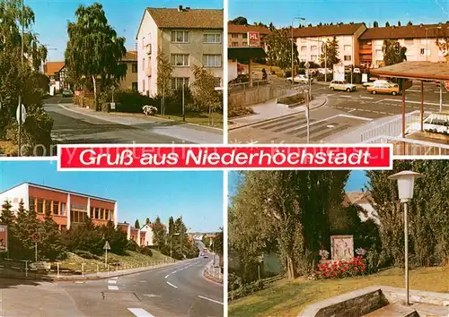 AK / Ansichtskarte Niederhoechstadt_Taunus Teilansichten Strassenpartien Gedenkstein Niederhoechstadt_Taunus