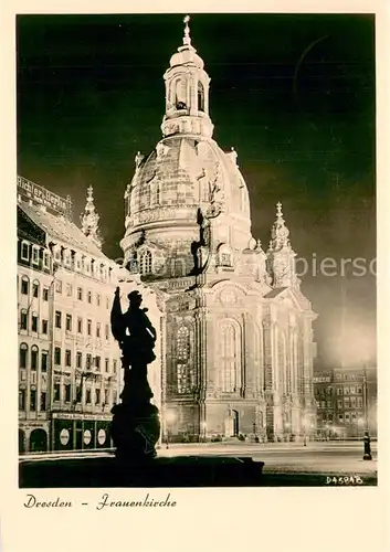 AK / Ansichtskarte Dresden_Elbe Frauenkirche Nachtaufnahme 