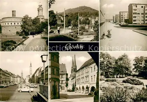 AK / Ansichtskarte Goerlitz__Sachsen Kaisertrutz Reichenbacher Turm Leninplatz Rathausturm Moench Landeskrone Weinhuebel Strasse der Bauschaffenden Parkanlage Friedenshoehe 