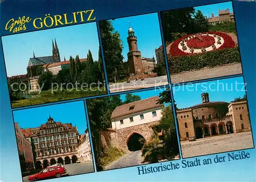 AK / Ansichtskarte Goerlitz__Sachsen Sehenswuerdigkeiten Historische Stadt an der Neisse Blumenuhr 