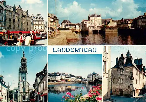AK / Ansichtskarte Landerneau_29_Finistere Marche au centre ville Port de Rohan Eglise St Houardon Elorn Maison du XVIe siecle 