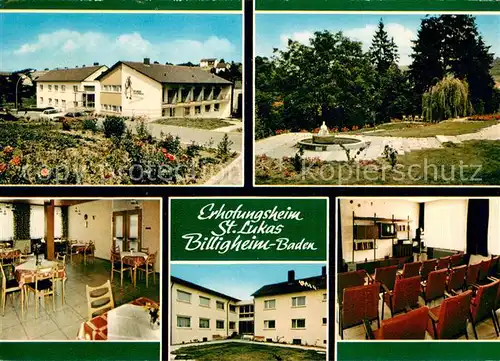 AK / Ansichtskarte Billigheim_Baden Erholungsheim St. Lukas Parkanlagen Billigheim_Baden