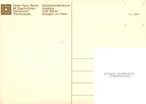 AK / Ansichtskarte Saarbruecken Hotel Haus Berlin Saarbruecken