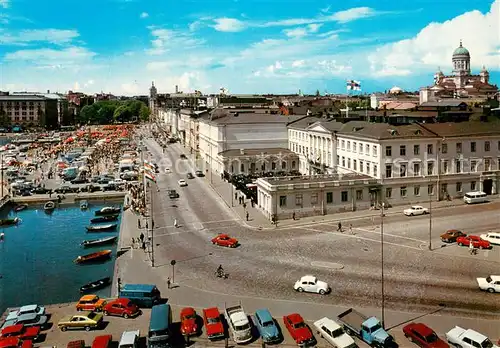 AK / Ansichtskarte Helsinki_Suomi Marktplatz Schloss des Praesidenten 