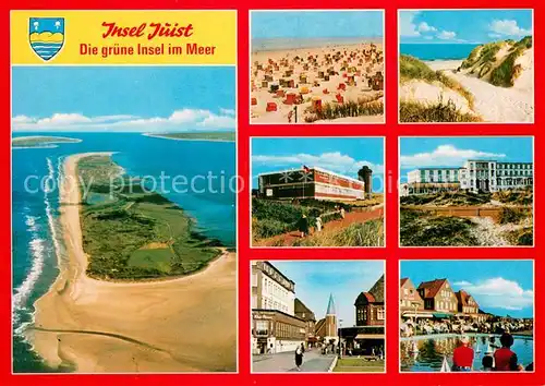 AK / Ansichtskarte Juist_Nordseebad Fliegeraufnahme Strand Duenen Bad Hotel Strasse Spielteich Juist_Nordseebad