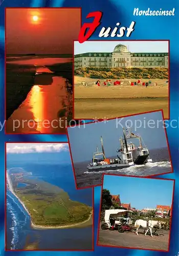AK / Ansichtskarte Juist_Nordseebad Strand Hotel Fliegeraufnahme Schiff Pferdebus Juist_Nordseebad