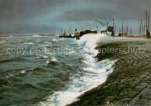 AK / Ansichtskarte Norddeich__Norden_Nordseebad Sturmflut 