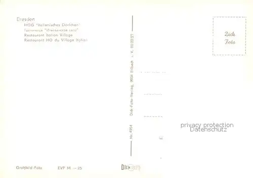 AK / Ansichtskarte Dresden_Elbe HOG Italienisches Doerfchen 