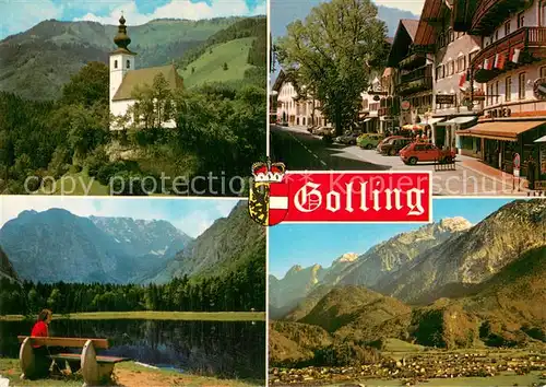 AK / Ansichtskarte Golling_Salzach Kirche St Nikolaus Ortspartie Panorama Golling Salzach