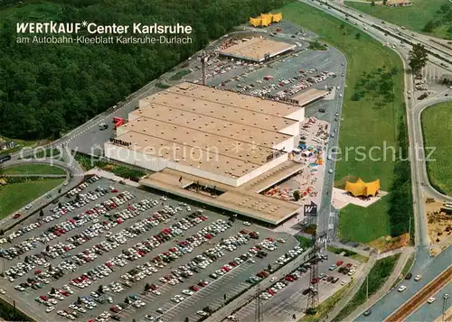 AK / Ansichtskarte Durlach Wertkauf Center Karlsruhe Fliegeraufnahme Durlach