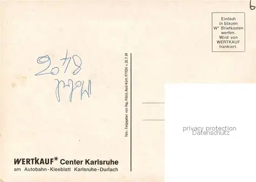 AK / Ansichtskarte Durlach Wertkauf Center Karlsruhe Fliegeraufnahme Durlach