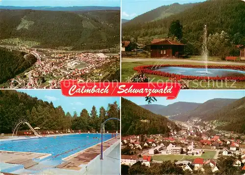 AK / Ansichtskarte Calmbach_Enz Fliegeraufnahme Schwimmbad Brunnen Panorama Calmbach Enz