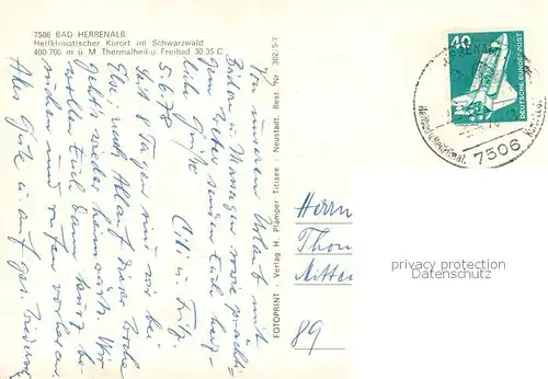 AK / Ansichtskarte Bad_Herrenalb Ortspartien Schwimmbad Kirche Bad_Herrenalb