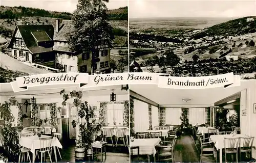 AK / Ansichtskarte Brandmatt_Schwarzwald Berggasthof Gruener Baum Gastraeume Panorama Brandmatt Schwarzwald