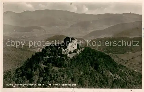 AK / Ansichtskarte Schoenberg_Seelbach Ruine Hohengeroldseck Fliegeraufnahme Schoenberg Seelbach