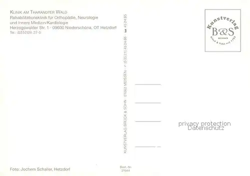 AK / Ansichtskarte Hetzdorf_Niederschoena Klinik am Tharandter Wald 