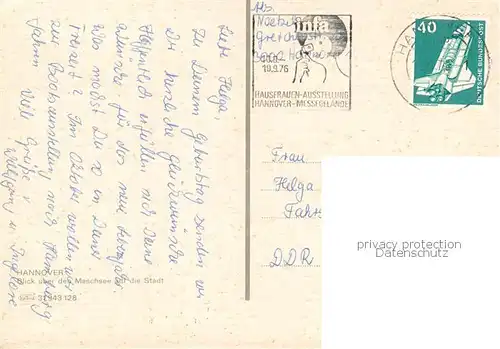 AK / Ansichtskarte Hannover Fliegeraufnahme mit Maschsee und Stadt Hannover