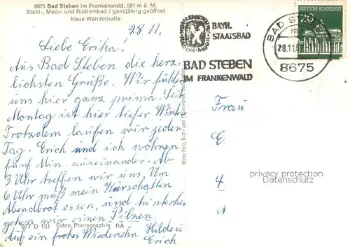 AK / Ansichtskarte Bad_Steben Neue Wandelhalle Bad_Steben