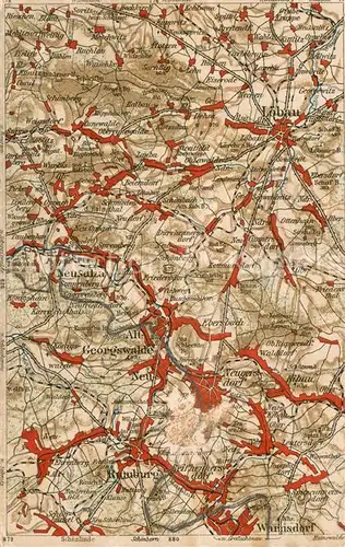 AK / Ansichtskarte Loebau_Sachsen Gebietskarte bis Rumburg Loebau Sachsen