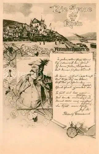 AK / Ansichtskarte Assmannshausen_Rhein Panorama Assmannshausen Rhein