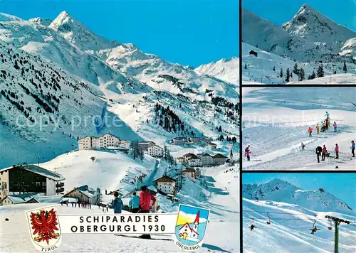 AK / Ansichtskarte Obergurgl_Soelden_oetztal_Tirol Skiparadies Panorama Skipisten Skilifte 