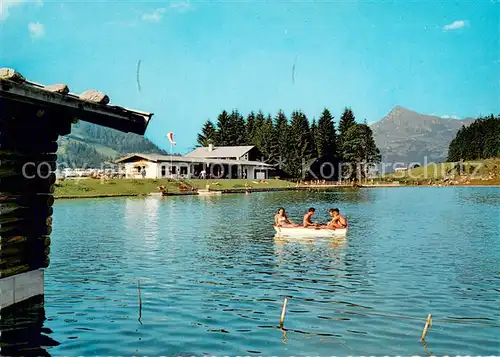 AK / Ansichtskarte Kirchberg_Tirol Badesee mit Kitzbueheler Horn Kirchberg Tirol