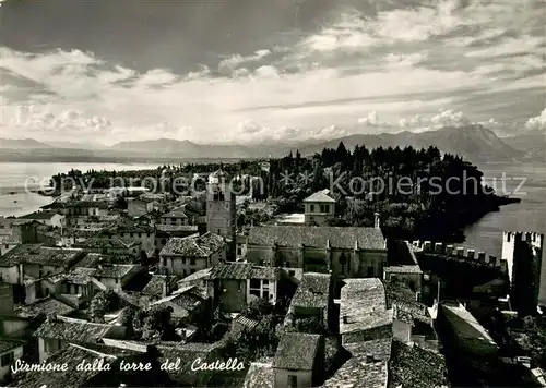 AK / Ansichtskarte Sirmione_Lago_di_Garda dalla torre del Castello Sirmione_Lago_di_Garda