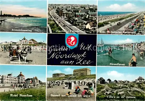 AK / Ansichtskarte Noordwyk_aan_Zee_Noordwijk_NL Avondstemming Strand Hotel Panorama Kon. Wilhelmina Boulevard Villas Duinen 