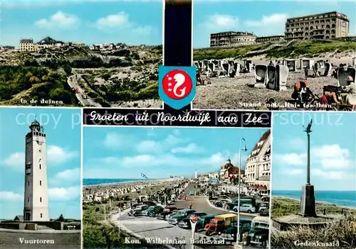 AK / Ansichtskarte Noordwijk_Noordwyk_aan_Zee Duinen Strand Vuurtoren Kon. Wilhelmina Boulevard Gedenknaald Noordwijk_Noordwyk