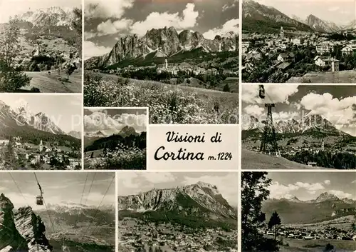 AK / Ansichtskarte Cortina_d_Ampezzo Panorama Bergwelt Wintersportplatz Bergbahn Cortina_d_Ampezzo