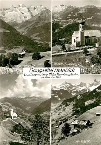 AK / Ansichtskarte Bartholomaeberg_1100m_Vorarlberg_AT Berggasthof Fernblick Bergkapelle Innerberg Christberg Alpen 