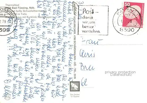 AK / Ansichtskarte Bad_Fuessing Thermalheilbad im Kurzentrum Fliegeraufnahme Bad_Fuessing