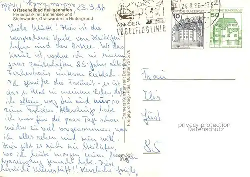 AK / Ansichtskarte Heiligenhafen_Ostseebad Ferienpark mit Binnensee und Steinwarder Graswarder Fliegeraufnahme Heiligenhafen_Ostseebad