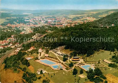 AK / Ansichtskarte Bad_Kissingen Fliegeraufnahme mit Terrassen Schwimmbad Bad_Kissingen