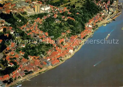 AK / Ansichtskarte Lauenburg_Elbe Fliegeraufnahme Lauenburg Elbe