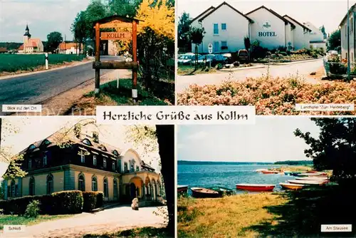 AK / Ansichtskarte Kollm_Quitzdorf_Sachsen Ortseingang Landhotel Zum Heideberg Schloss Stausee 
