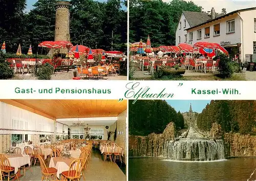 AK / Ansichtskarte Wilhelmshoehe_Kassel Gast und Pensionshaus Elfbuchen Terrasse Gastraum  Wilhelmshoehe Kassel
