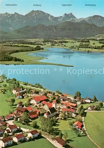 AK / Ansichtskarte Hopfen_See Fliegeraufnahme mit Rossberg Aggenstein und Breitenberg Hopfen_See