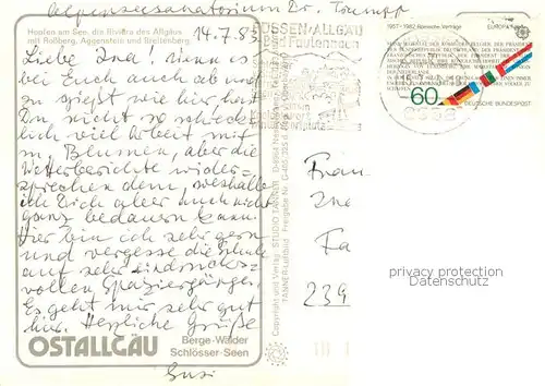 AK / Ansichtskarte Hopfen_See Fliegeraufnahme mit Rossberg Aggenstein und Breitenberg Hopfen_See