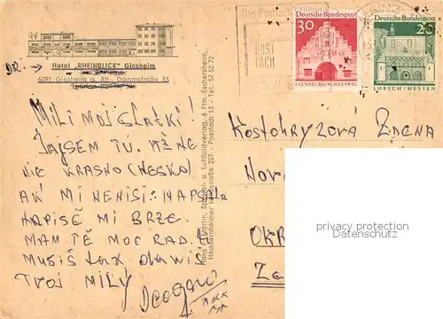 AK / Ansichtskarte Ginsheim_Mainz Hotel Rheinblick Rheinpartie Teilansichten 