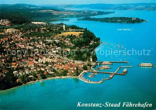 AK / Ansichtskarte Staad_Konstanz Fliegeraufnahme mit Insel Mainau und Allmannsdorf Staad_Konstanz