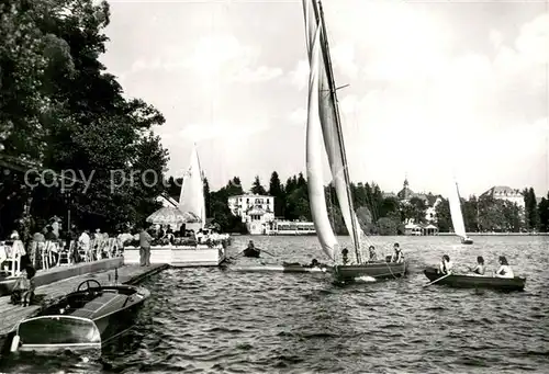 AK / Ansichtskarte Poertschach_Woerthersee Promenade Segelpartie Poertschach Woerthersee