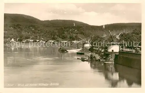 AK / Ansichtskarte Trier Blick zur Kaiser Wilhelm Bruecke Mosel Trier