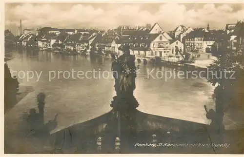 AK / Ansichtskarte Bamberg Statue St  Kunigund mit Klein Venedig Bamberg