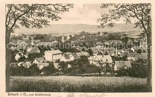 AK / Ansichtskarte Erbach_Odenwald Panorama Blick vom Schoellenberg Erbach Odenwald