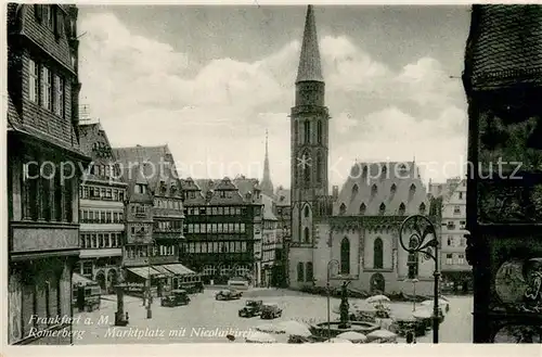 AK / Ansichtskarte Frankfurt_Main Roemerberg Marktplatz mit Nicolaikirche Frankfurt Main