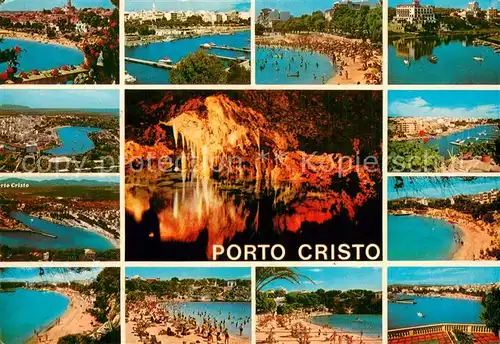 AK / Ansichtskarte Porto Cristo_Mallorca_ES Panorama Kuestenort Strand Drachenhoehle 