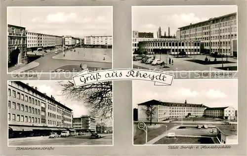 AK / Ansichtskarte Rheydt_Moenchengladbach Markt Sparkasse Stresemannstrasse Berufs  und Handelsschule 