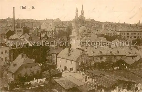AK / Ansichtskarte Hof_Cham Stadtpanorama mit Blick zur Kirche Hof_Cham