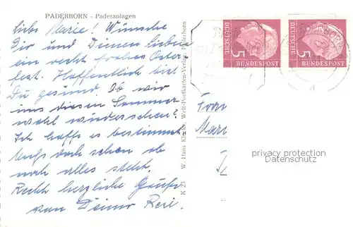 AK / Ansichtskarte Paderborn Paderanlagen Park Paderborn